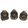 3 sages Hotei 布袋 (Prospérité) en laiton (h4cm)