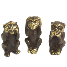 3 singes de la sagesse en laiton (h5cm)