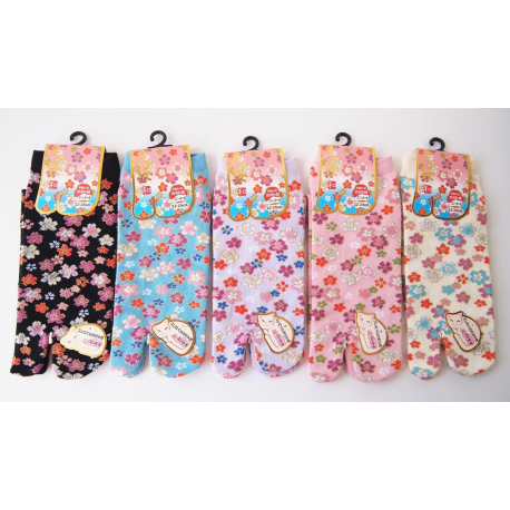 Tabi Socks S - Soquettes à orteil japonaises SAKURA 桜 (extensible t34 à t39)