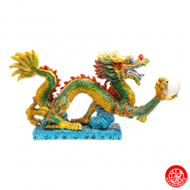 Dragon en résine peint à la main 闪光汉龙 23*12*4.5cm