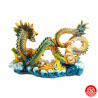 Dragon impérial sur les flots en résine peint à la main 闪光对龙 16*10*7.5cm