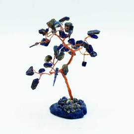 Arbre de Fortune 財富樹 35 pierres SOdALiTE sur socle en agate (h10cm)