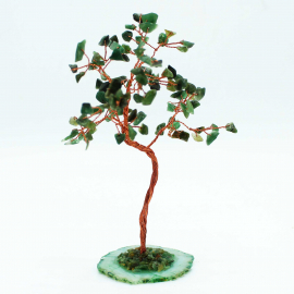 Arbre de Fortune 財富樹 100 pierres JAdE AVENTURiNE sur socle en agate (h13cm)