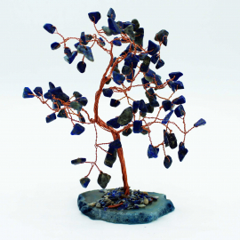 Arbre de Fortune 財富樹 100 pierres SOdALiTE sur socle en agate (h13cm)