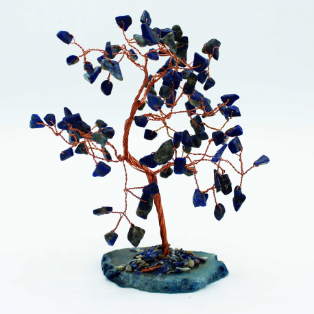 Arbre de Fortune 100 pierres SOdALiTE sur socle en agate (h13cm)