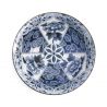 Bol à soupe en porcelaine japonaise BOTAN blanc bleu (d21cm)