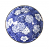 Bol à soupe en porcelaine japonaise FLEURS de PRUNiER blanc bleu (d19cm)