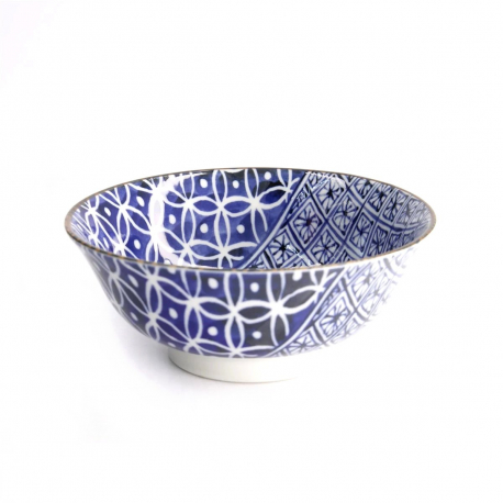 Bol à soupe en porcelaine japonaise ShOZUi blanc bleu (d19cm)