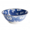 Bol à soupe en porcelaine japonaise CERiSiER et ERAbLE blanc bleu (d19cm)