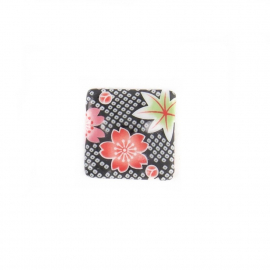 Porte-baguettes carrée en porcelaine SAKURA BLACK 3.4x1.2cm