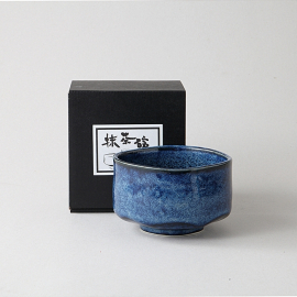 Chawan (茶碗) noir et bleu nuit (d12cm)