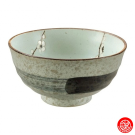 Bol à soupe en porcelaine japonaise vert pâle fleurs de prunier d17cm