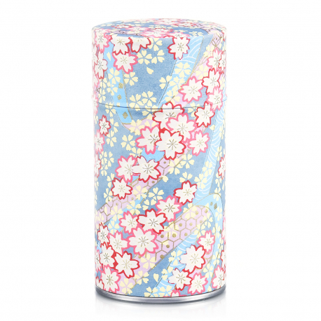 Boîte à thé japonaise (茶筒 chazutsu) papier washi hANAMi (150g)