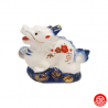 Zodiaque DRAGON 2024 double dragons en porcelaine blanc bleu