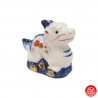 Zodiaque DRAGON 2024 double dragons en porcelaine blanc bleu