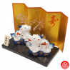 Zodiaque DRAGON 2024 double dragons en porcelaine blanc bleu