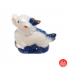 Zodiaque DRAGON 2024 double dragons en porcelaine blanc bleu