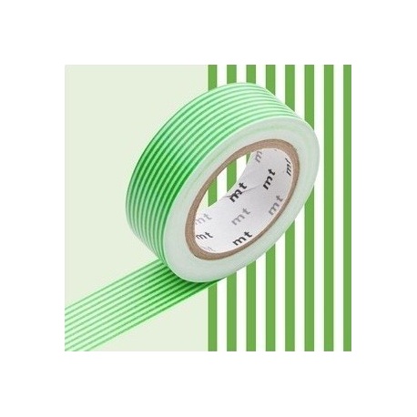 masking tape déco border green (lignes vertes) 15mm*10m