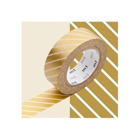 masking tape déco stripe gold (stries dorées L) 15mm*10m