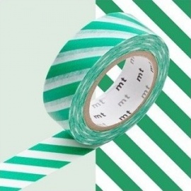 masking tape déco stripe green (stries vertes) 15mm*10m