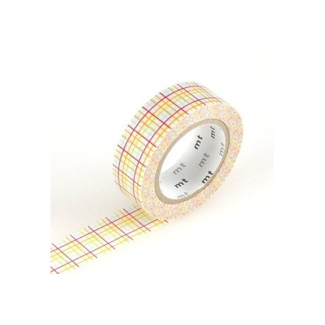 masking tape déco koushi red (quadrillages rouge) 15mm*10m