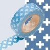 masking tape déco cross light blue (croix bleu clair) 15mm*10m