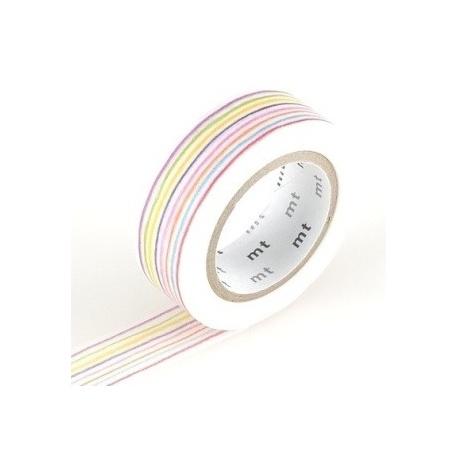 masking tape EX iro enpitsu border (lignes colorées) 15mm*10m