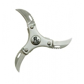 Couteau shuriken 3 lames ZEN gris (d7cm)