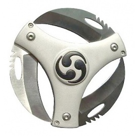 Couteau shuriken 3 lames TOMOE gris (d10cm)