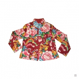 Veste SHANGHAi pivoines & phoenix rouge 100% coton
