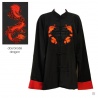 Veste chinoise doublée DRAGON BRODE rouge polyester