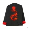 Veste chinoise doublée DRAGON BRODE rouge polyester