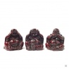 3 sages Hotei résine marron (h7cm)