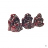 3 sages Hotei résine marron (h7cm)