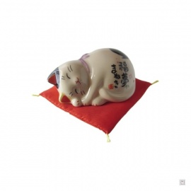 Maneki Neko 招き猫 DOUX RêVE en porcelaine japonaise (h4cm)