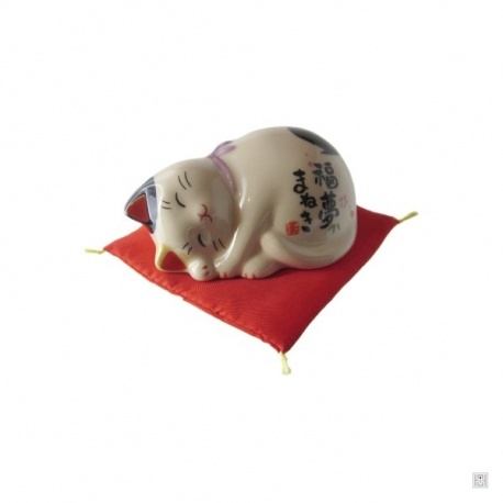 Maneki Neko DOUX RêVE en porcelaine japonaise (h4cm)
