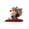 Maneki Neko SALUTATiON en porcelaine japonaise (h5cm)