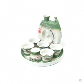 Service à saké IMAGES 8 pièces en porcelaine vert