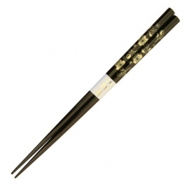 Baguettes japonaises noires SAKURA OR (22.5cm)