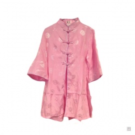 Ao-dai enfant brocart LONGéViTé rose