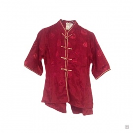 Ao-dai enfant brocart LONGéViTé bordeaux
