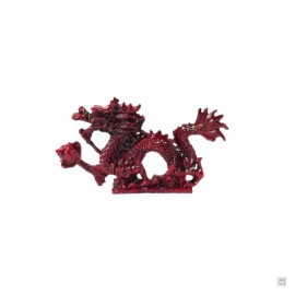 Dragon sur socle nuage en résine marron (h7cm)