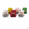 Tirelire Maneki neko DODU en argile blanche JAUNE (Couple)