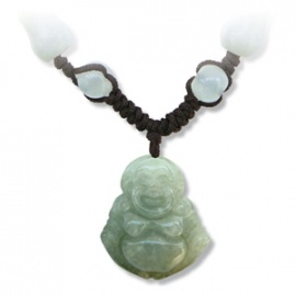 Pendentif Bouddha de la prospérité HOTEi 布袋 en jade aventurine