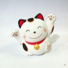 Maneki neko EN FORME en argile blanche 10cm