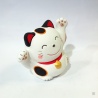 Maneki neko EN FORME en argile blanche 10cm