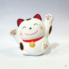 Maneki neko EN FORME en argile blanche 10cm