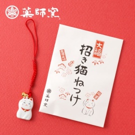 Strap MANEKi NEKO 招き猫 en céramique blanche