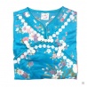 Ensemble enfant iMPRiMé FLEURS bleu turquoise