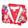 Robe coréenne enfant imprimé FLEURS rouge